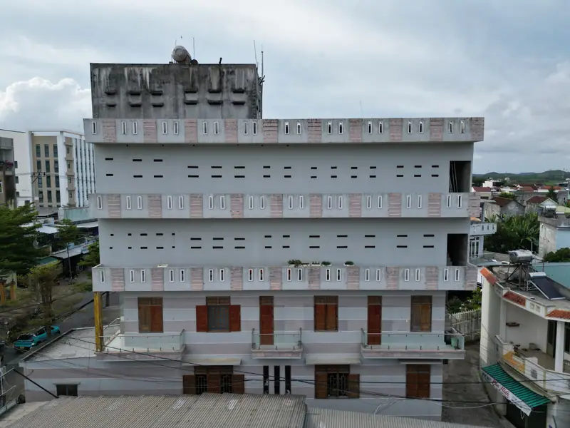 Front of a multi-storey swiftlet house